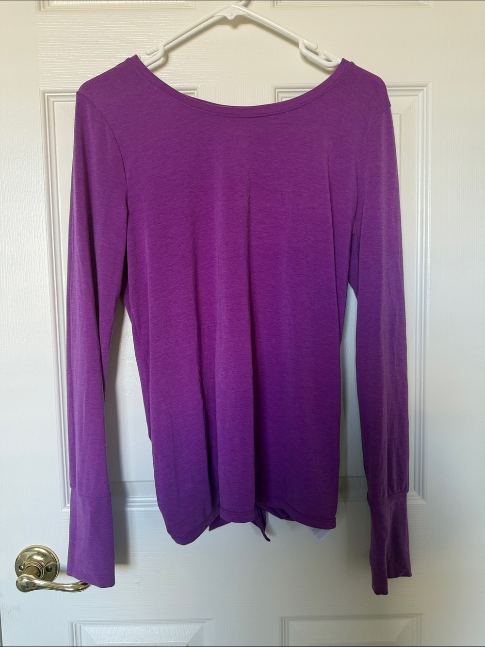 GAP Purple Long Sleeve Scoop-Neck Top